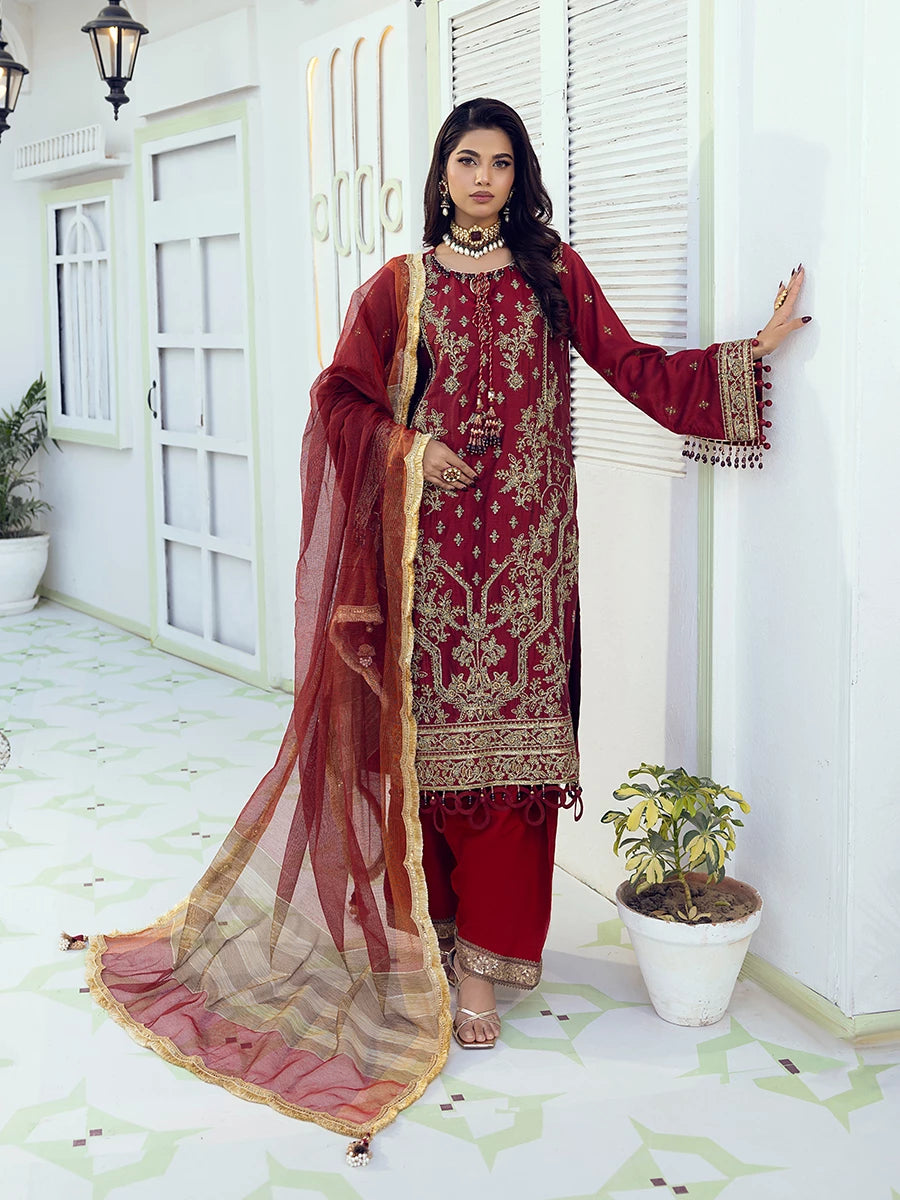 Salitex | Signature Festive Chiffon | SUNW6NO008UT -  Salitex Ladies Clothes - Original Designer Dress - House of Maryam