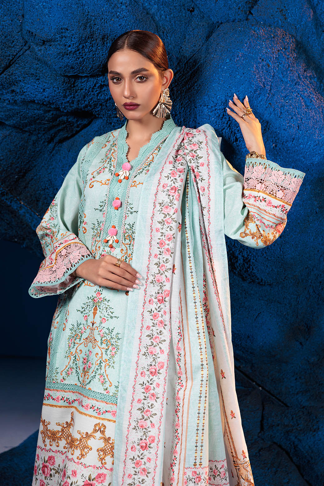 Bonanza Satrangi | Water Lily 3 Pc (1W24P3P120) -  Bonanza Satrangi Unstitched - Original Designer Dress - House of Maryam