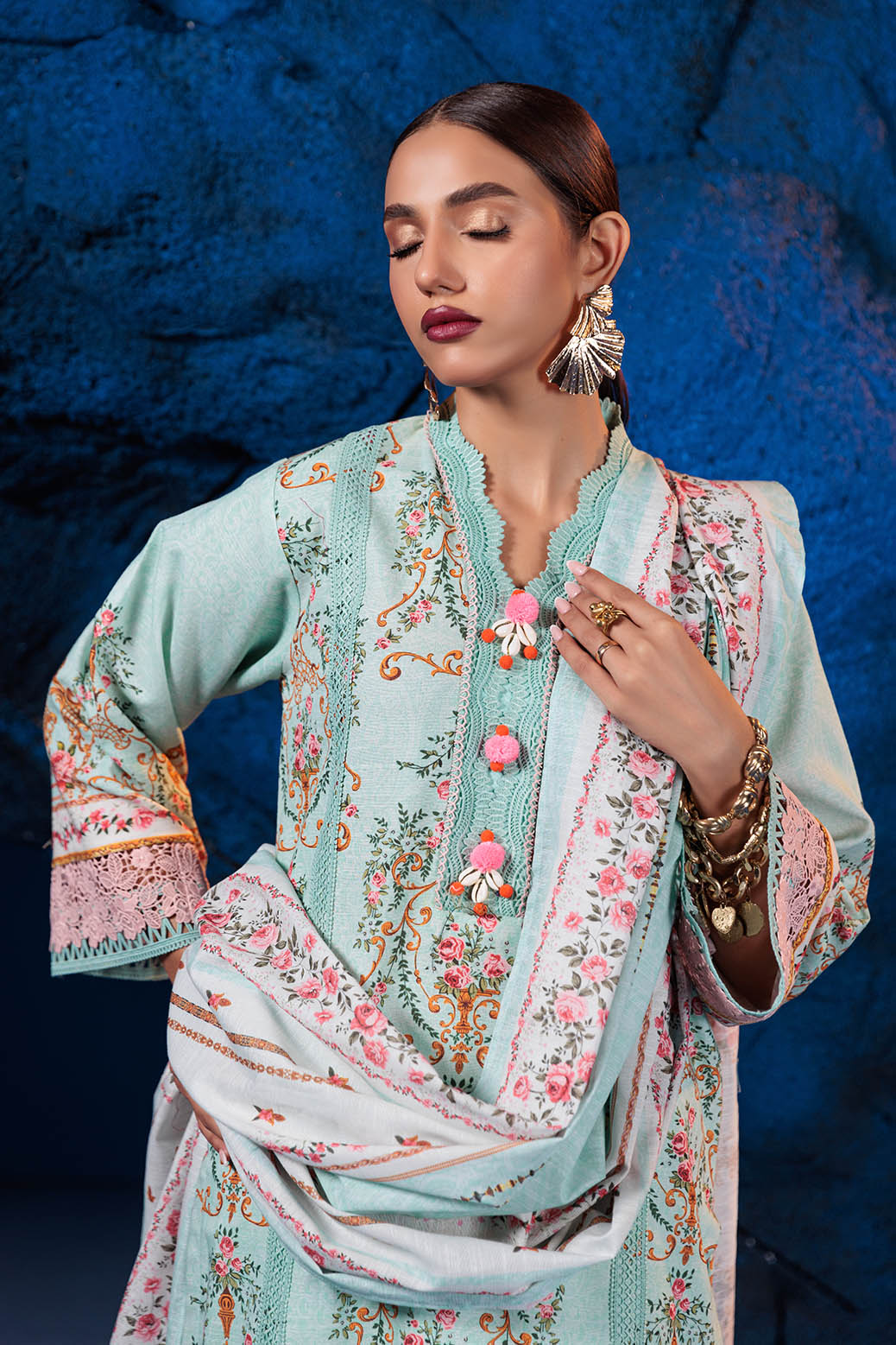 Bonanza Satrangi | Water Lily 3 Pc (1W24P3P120) -  Bonanza Satrangi Unstitched - Original Designer Dress - House of Maryam