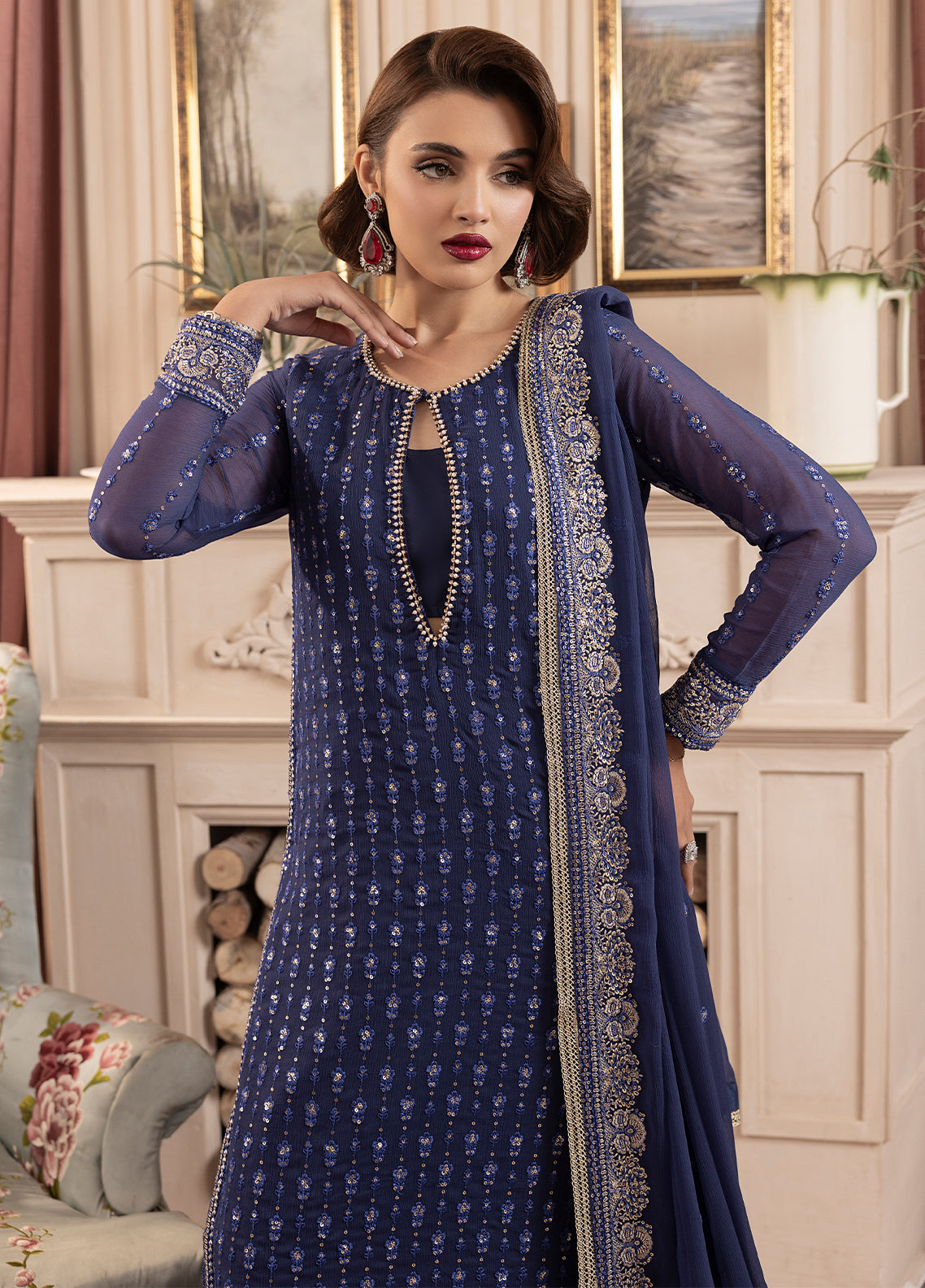 Sahane | Elyssa Festive Chiffon | CT-19002 Elle - ELYSSA -  Sahane Ladies Clothes -  House of Maryam