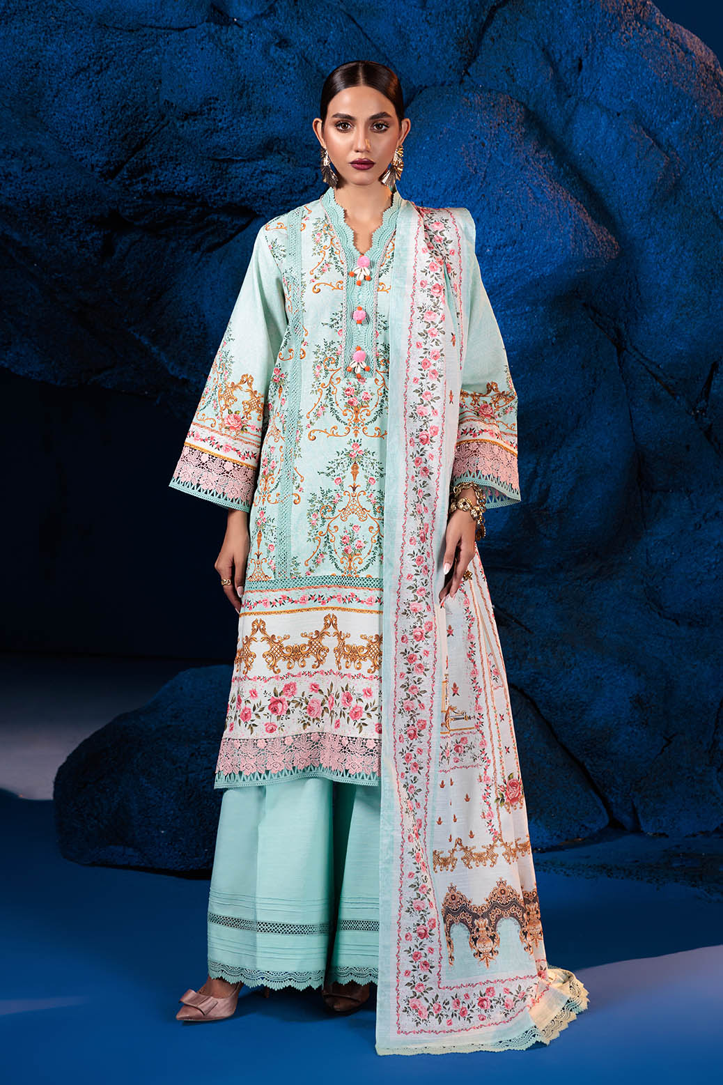 Bonanza Satrangi | Water Lily 3 Pc (1W24P3P120) -  Bonanza Satrangi Unstitched - Original Designer Dress - House of Maryam