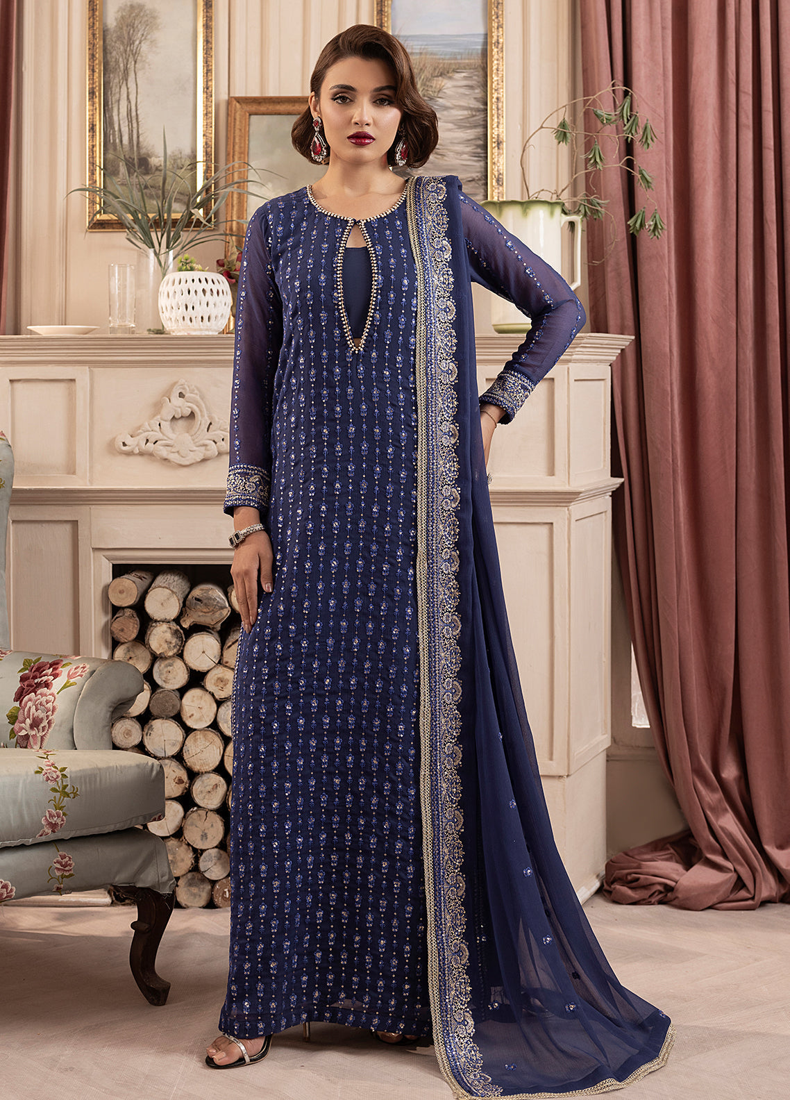 Sahane | Elyssa Festive Chiffon | CT-19002 Elle - ELYSSA -  Sahane Ladies Clothes -  House of Maryam