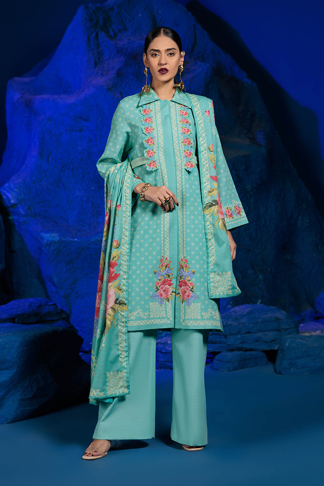 Bonanza Satrangi | Artistic Aura 3 Pc (1W24P3P245) -  Bonanza Satrangi Unstitched - Original Designer Dress - House of Maryam