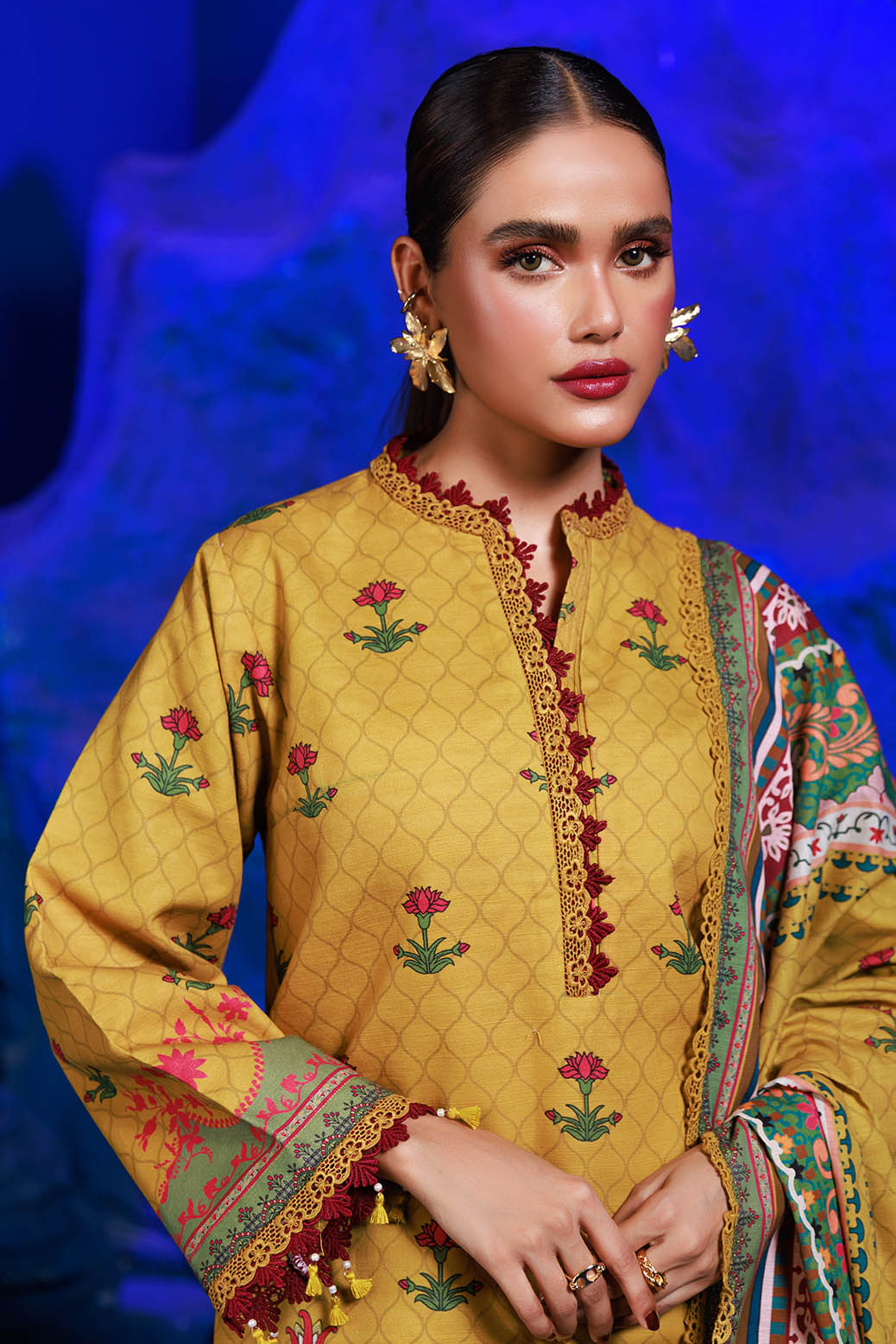Bonanza Satrangi | Avocado Oil 3 Pc (7W24BP3P26) -  Bonanza Satrangi Unstitched - Original Designer Dress - House of Maryam