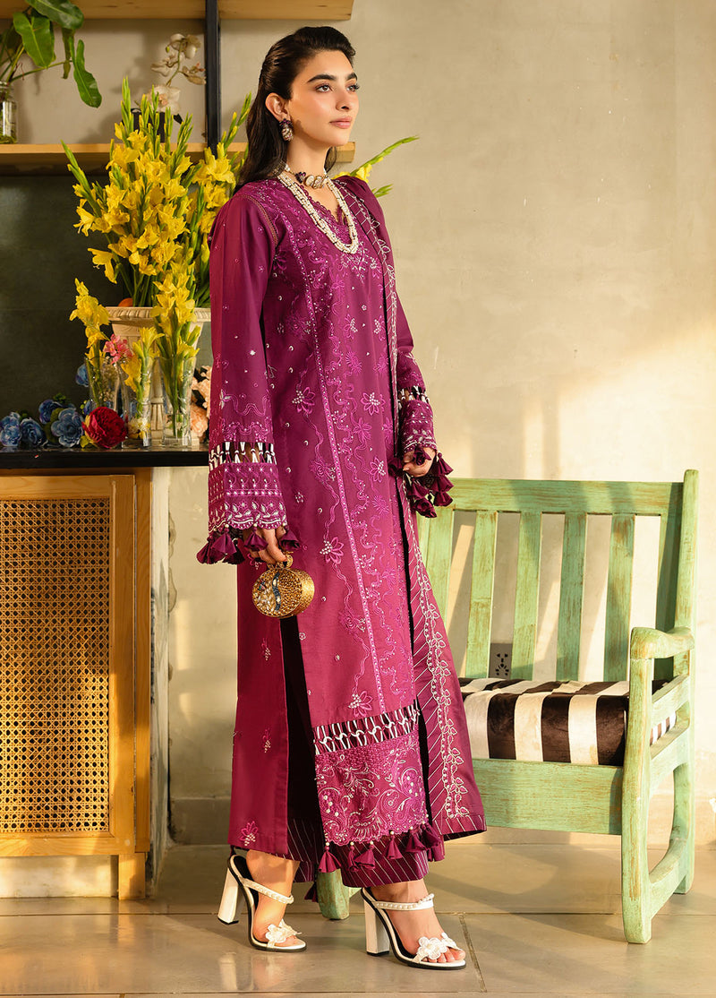 Sahane | In Laws in Lawn Eid Edit |  CT-21002 Berry -  Sahane Ladies Clothes - Original Designer Dress - House of Maryam