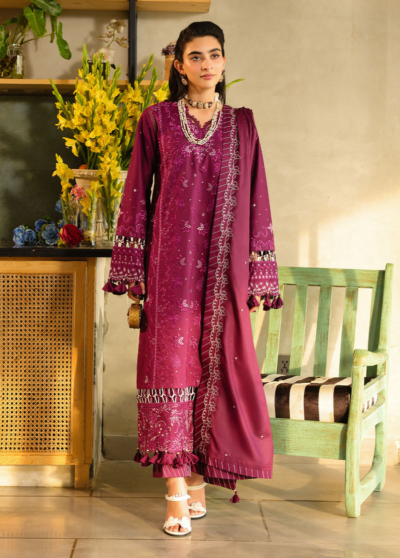 Sahane | In Laws in Lawn Eid Edit |  CT-21002 Berry -  Sahane Ladies Clothes - Original Designer Dress - House of Maryam