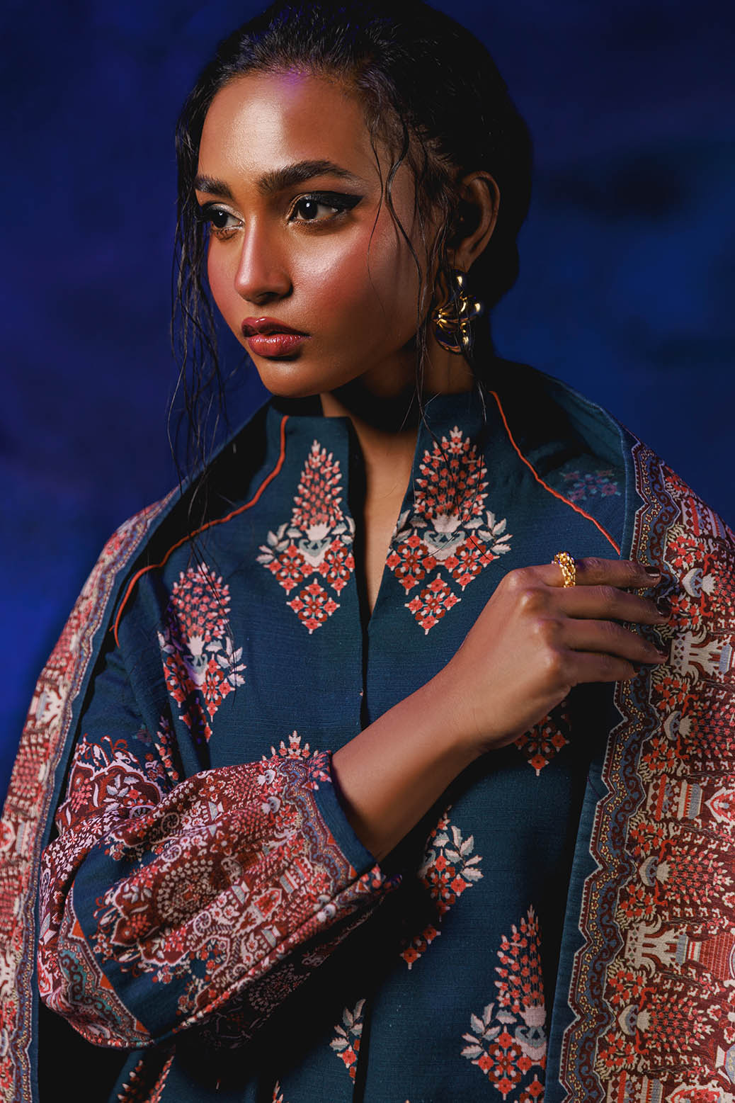 Bonanza Satrangi | Moonlit Ocean 3 Pc (1W24P3P239) -  Bonanza Satrangi Unstitched - Original Designer Dress - House of Maryam