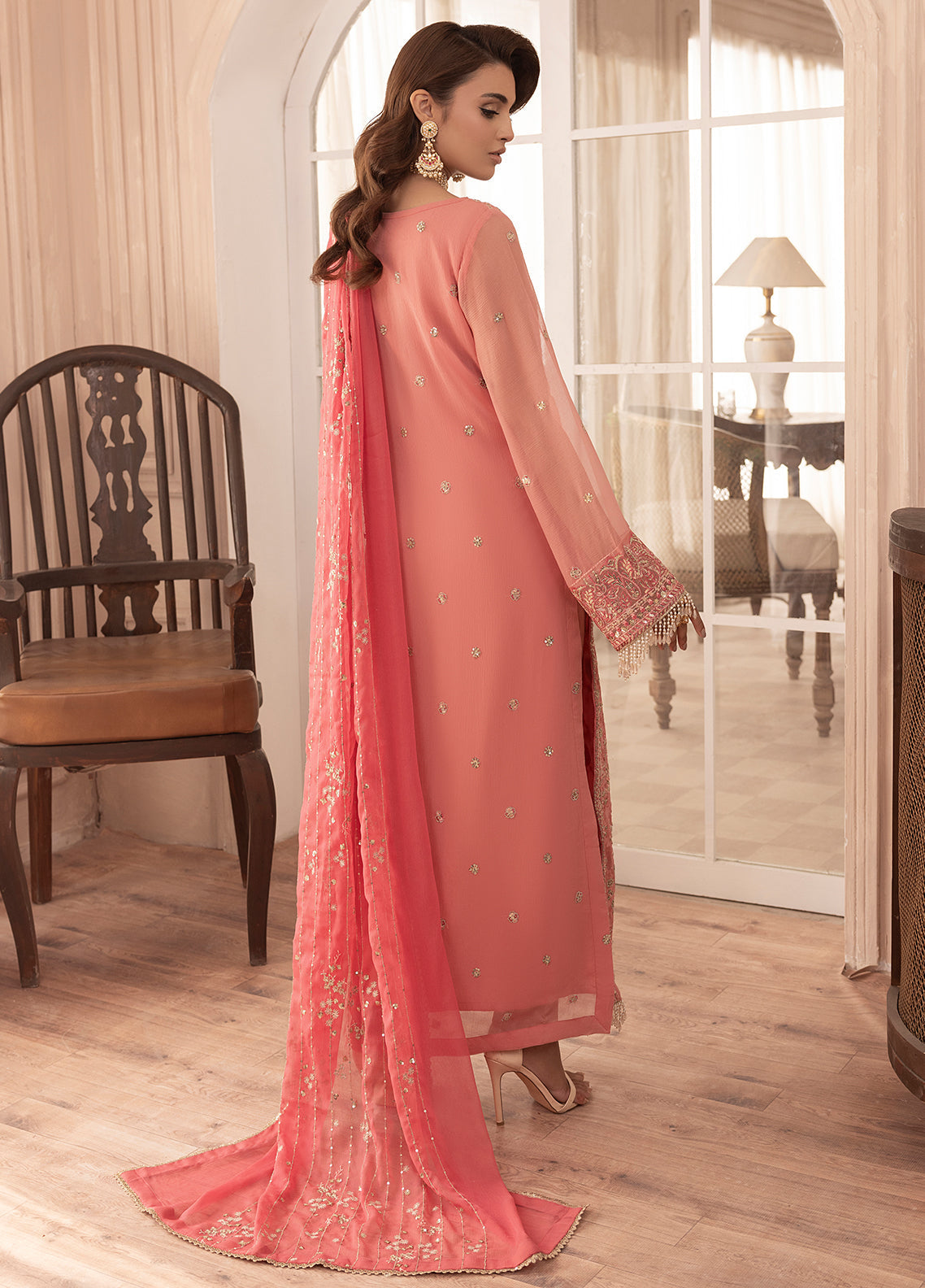Sahane | Elyssa Festive Chiffon | CT-19003 Rosa - ELYSSA -  Sahane Ladies Clothes - Original Designer Dress - House of Maryam