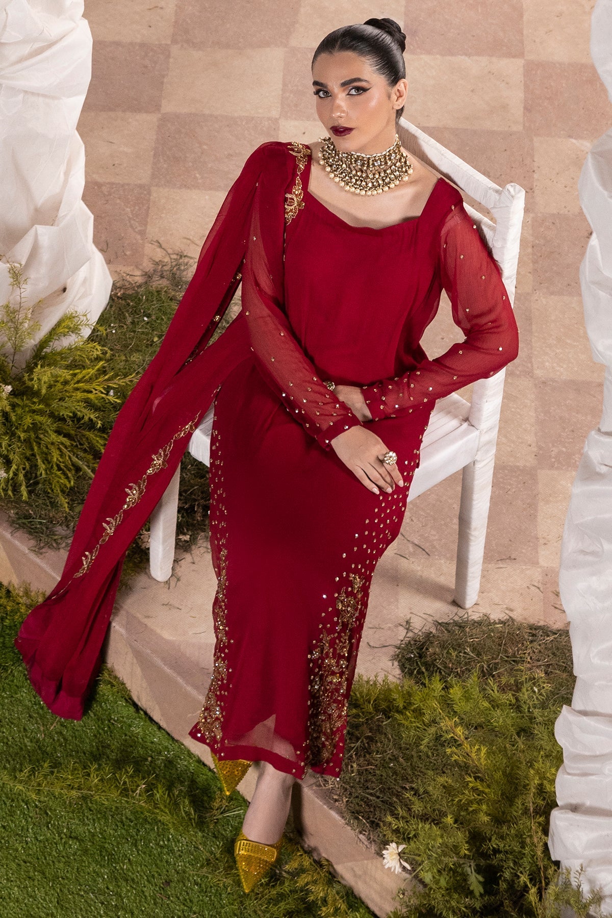 Charizma | Fumee Luxury Chiffon | CMA-5-047A -  Charizma Ladies Clothes - Original Designer Dress - House of Maryam