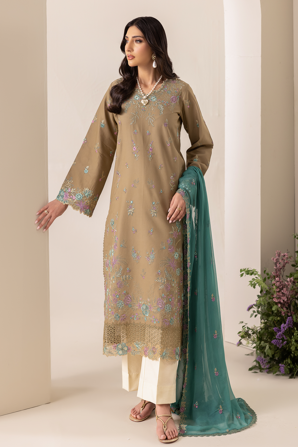 Rajbari | Premium Edition |Embroidered Chiffon Dopatta 03-6