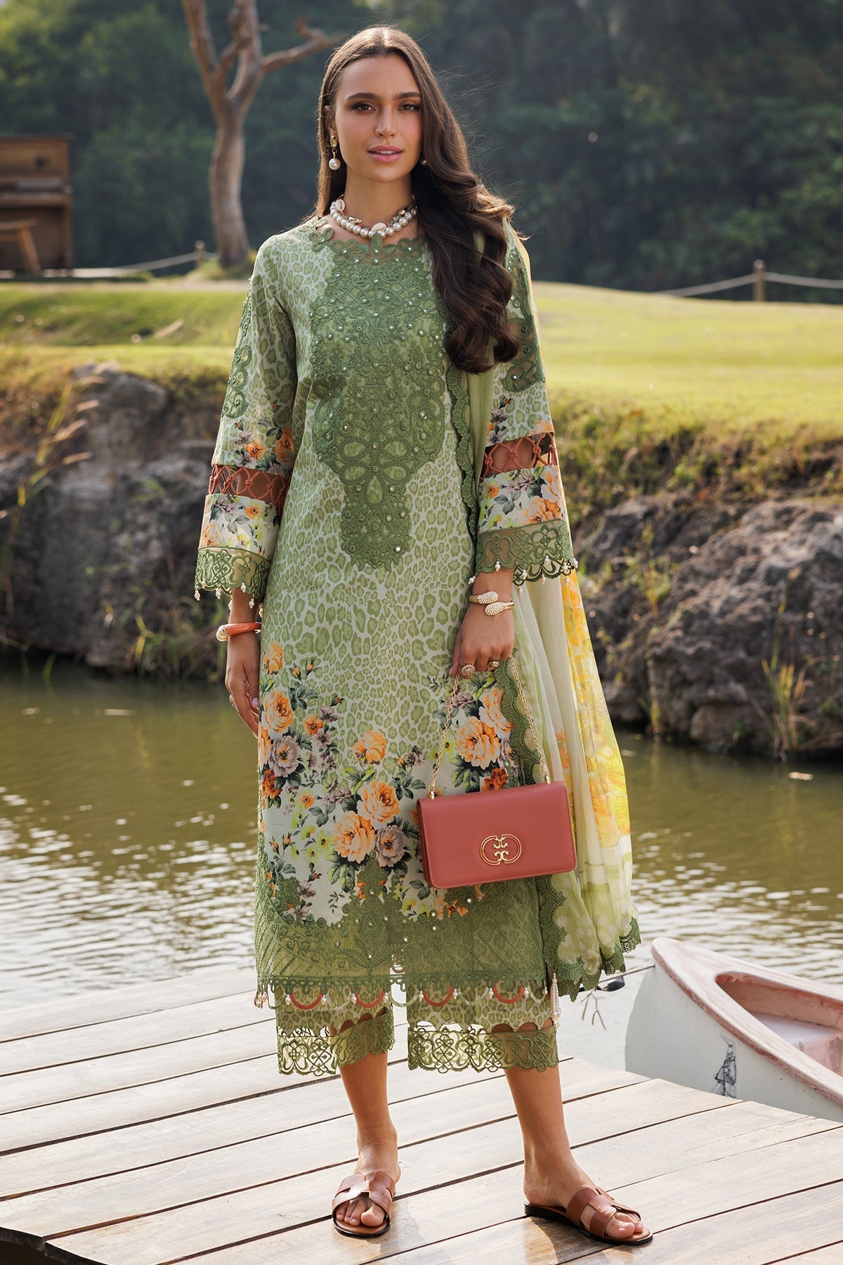 Charizma | Naranji Lawn 25 |  CN5-11 -  Charzima Ladies Clothes - Original Designer Dress - House of Maryam
