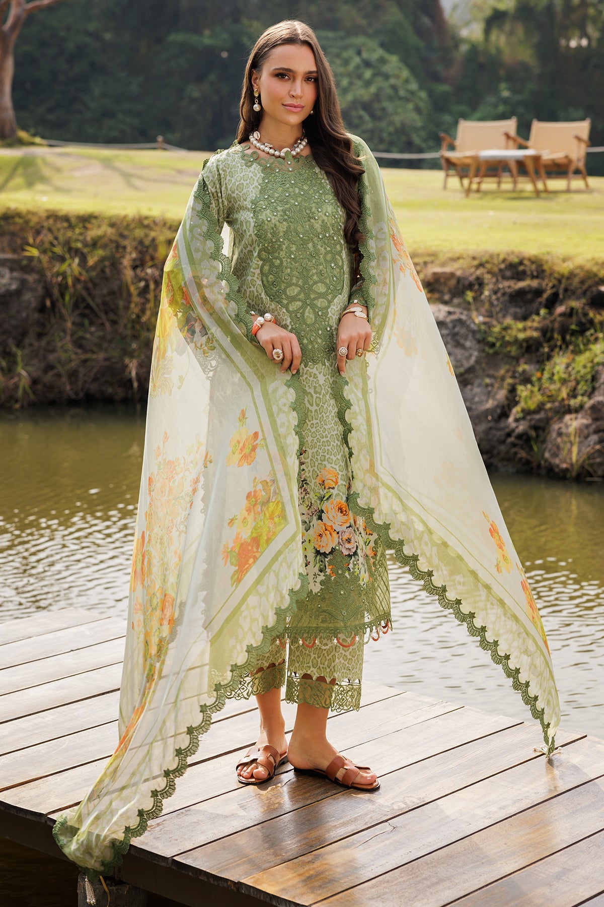 Charizma | Naranji Lawn 25 |  CN5-11 -  Charzima Ladies Clothes - Original Designer Dress - House of Maryam