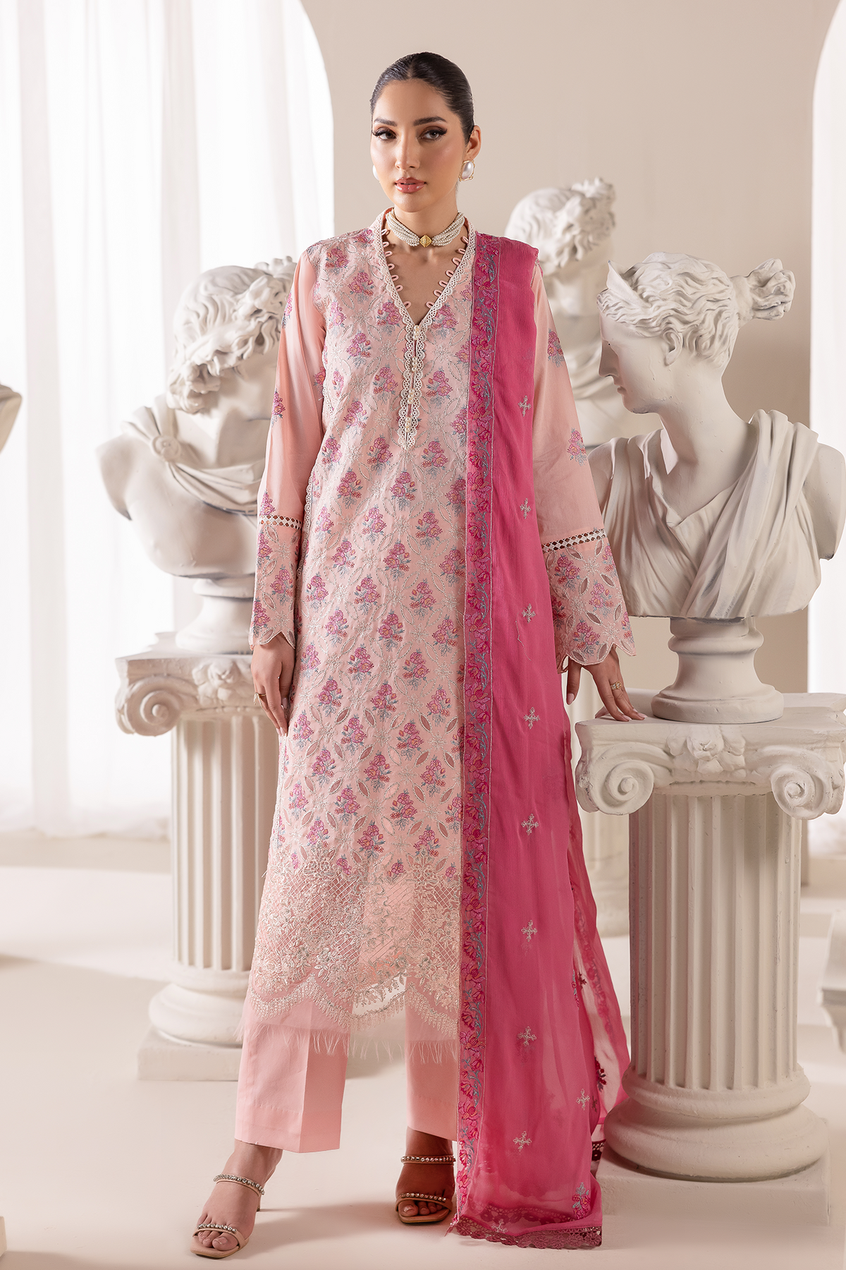 Rajbari | Premium Edition |Embroidered Chiffon Dopatta 02-7