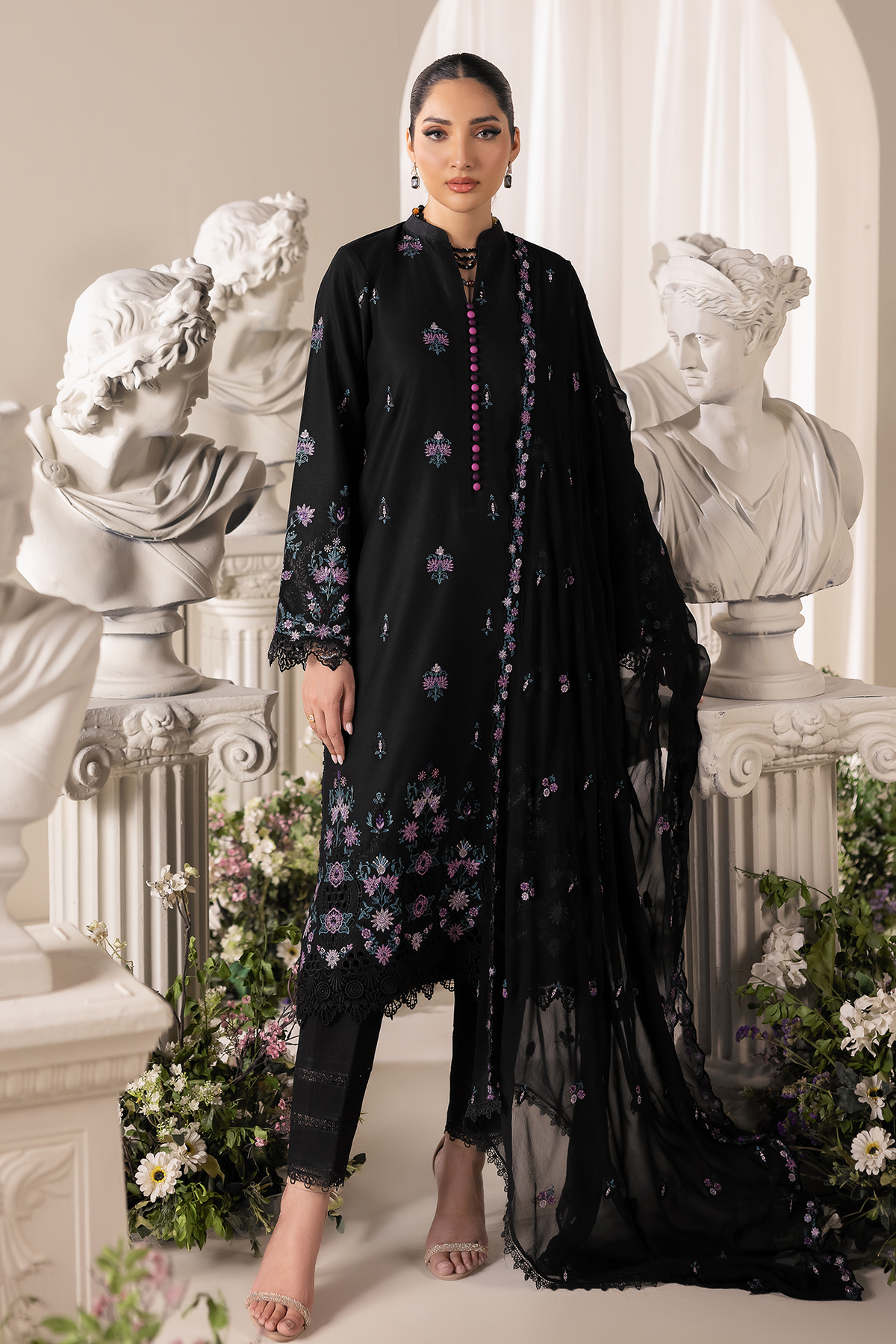 Rajbari | Premium Edition | Embroidered Chiffon Dopatta 01-8