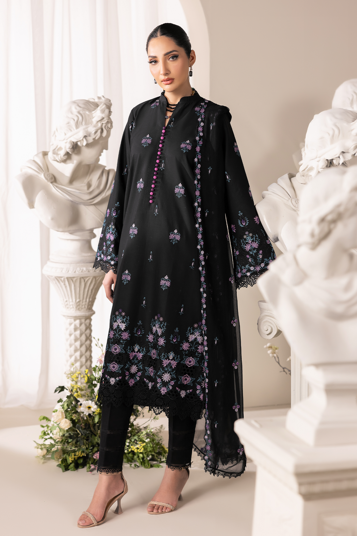Rajbari | Premium Edition | Embroidered Chiffon Dopatta 01