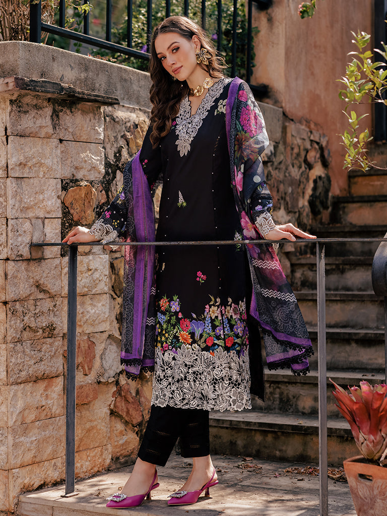 Rajbari | Floral Symphony Lawn 25 | RB-08 -  Rajbari Ladies Clothes - Original Designer Dress - House of Maryam