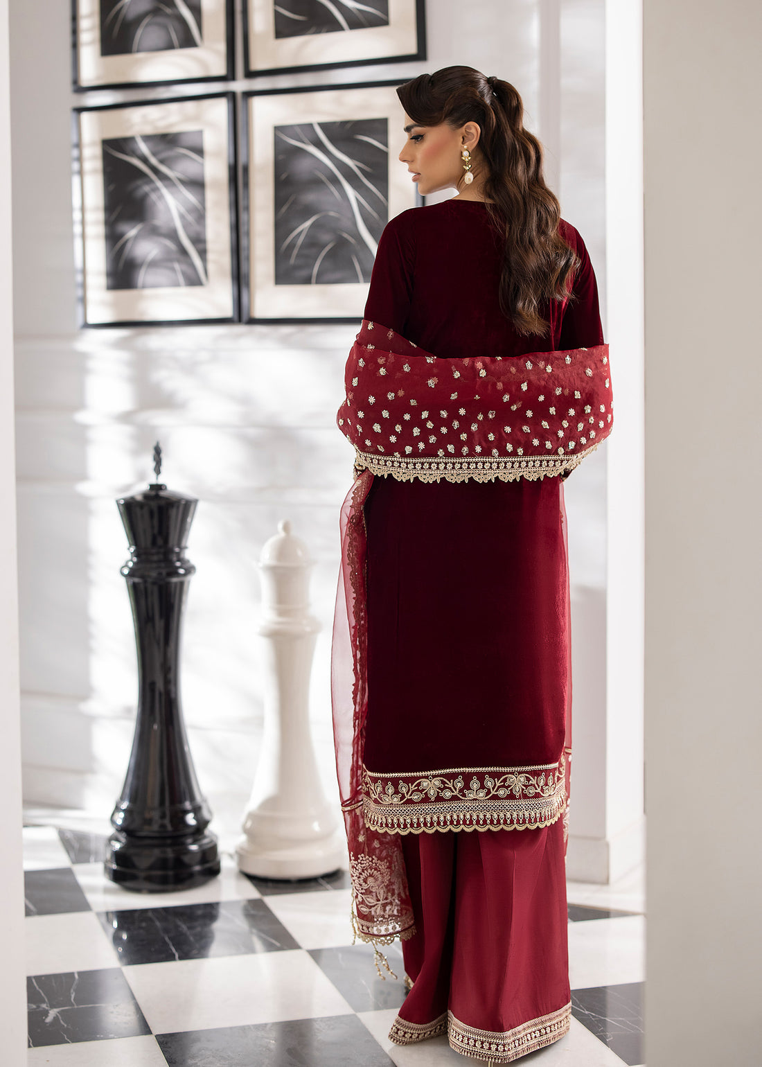 Sardinia | La More 24 | Maroon Muse by Designer Sardinia - House of Maryam - Pakistani Designer Ethnic Wear in {{ shop.shopifyCountryName }}