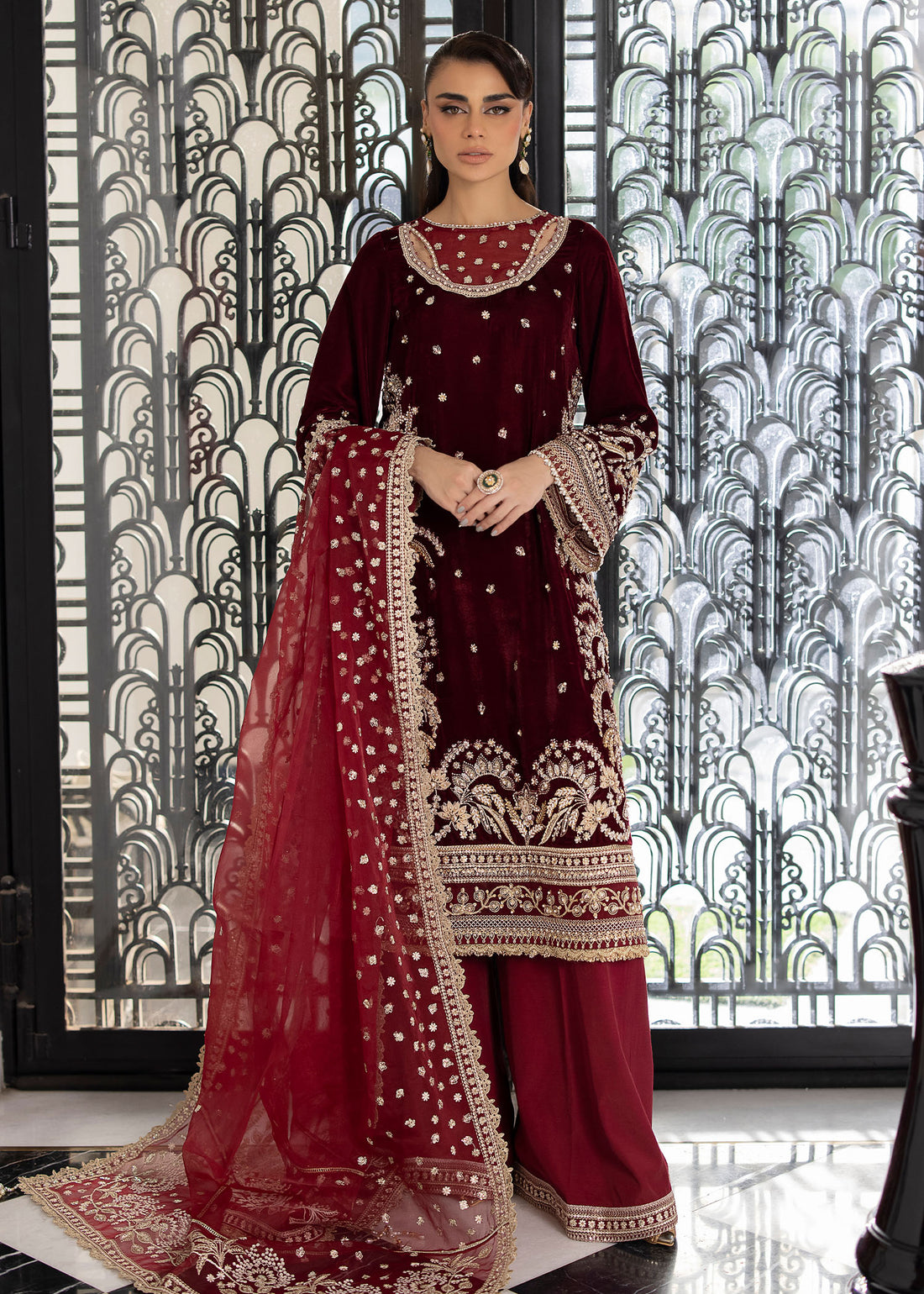 Sardinia | La More 24 | Maroon Muse by Designer Sardinia - House of Maryam - Pakistani Designer Ethnic Wear in {{ shop.shopifyCountryName }}