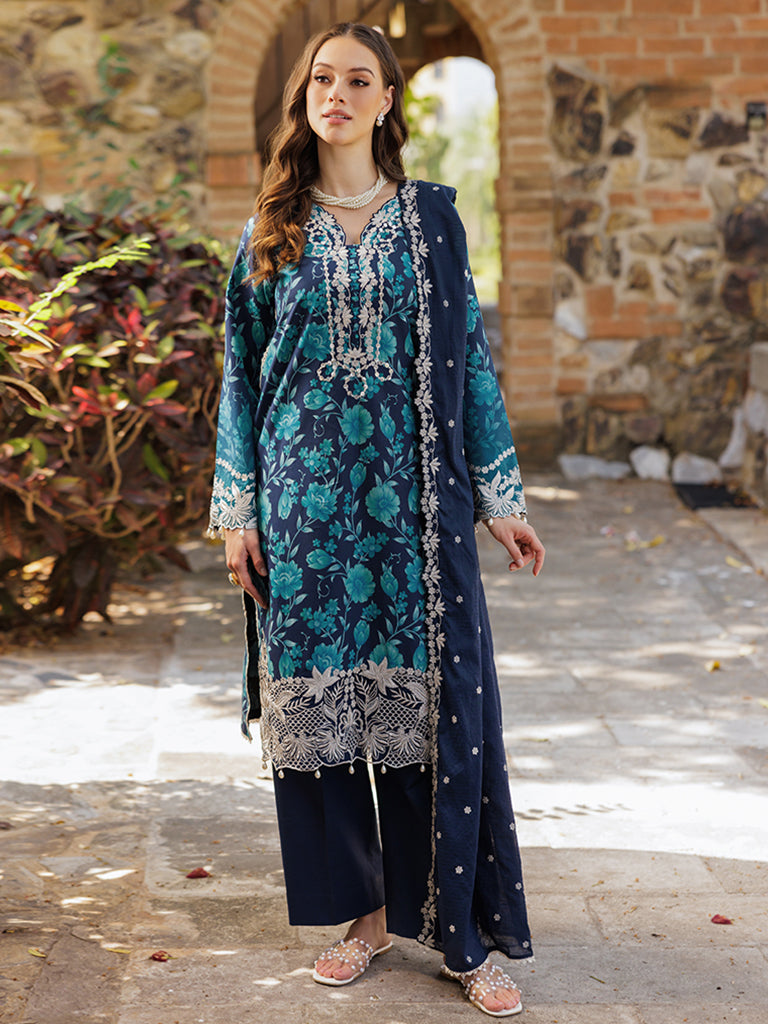 Rajbari | Floral Symphony Lawn 25 | RB-12 -  Rajbari Ladies Clothes - Original Designer Dress - House of Maryam