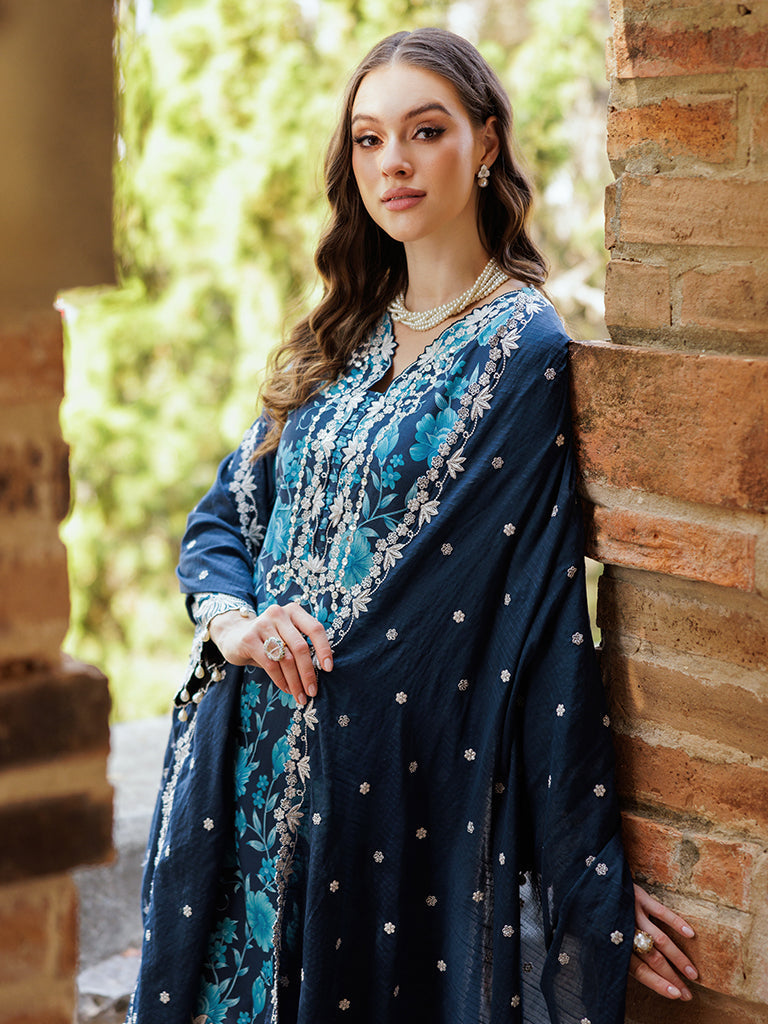 Rajbari | Floral Symphony Lawn 25 | RB-12 -  Rajbari Ladies Clothes - Original Designer Dress - House of Maryam