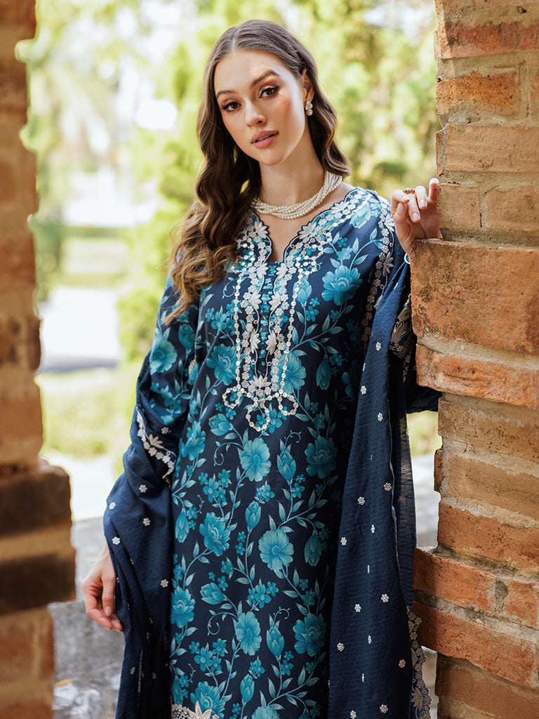 Rajbari | Floral Symphony Lawn 25 | RB-12 -  Rajbari Ladies Clothes - Original Designer Dress - House of Maryam