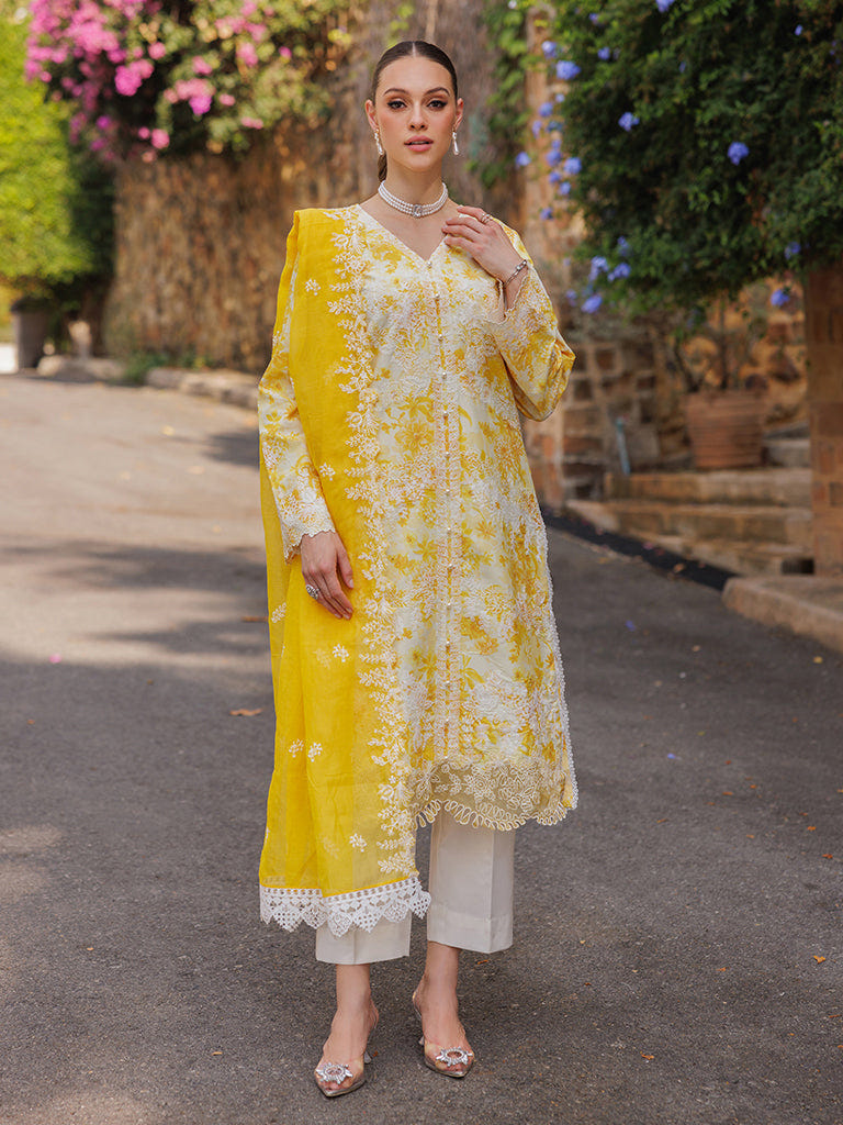 Rajbari | Floral Symphony Lawn 25 | RB-01 -  Rajbari Ladies Clothes - Original Designer Dress - House of Maryam