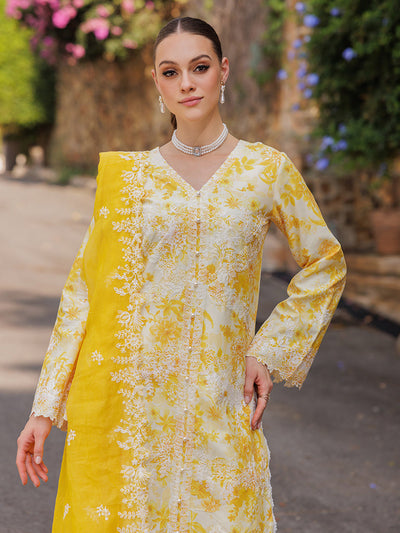 Rajbari | Floral Symphony Lawn 25 | RB-01 -  Rajbari Ladies Clothes - Original Designer Dress - House of Maryam