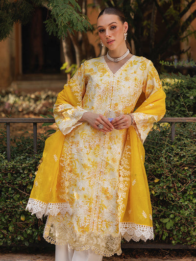 Rajbari | Floral Symphony Lawn 25 | RB-01 -  Rajbari Ladies Clothes - Original Designer Dress - House of Maryam