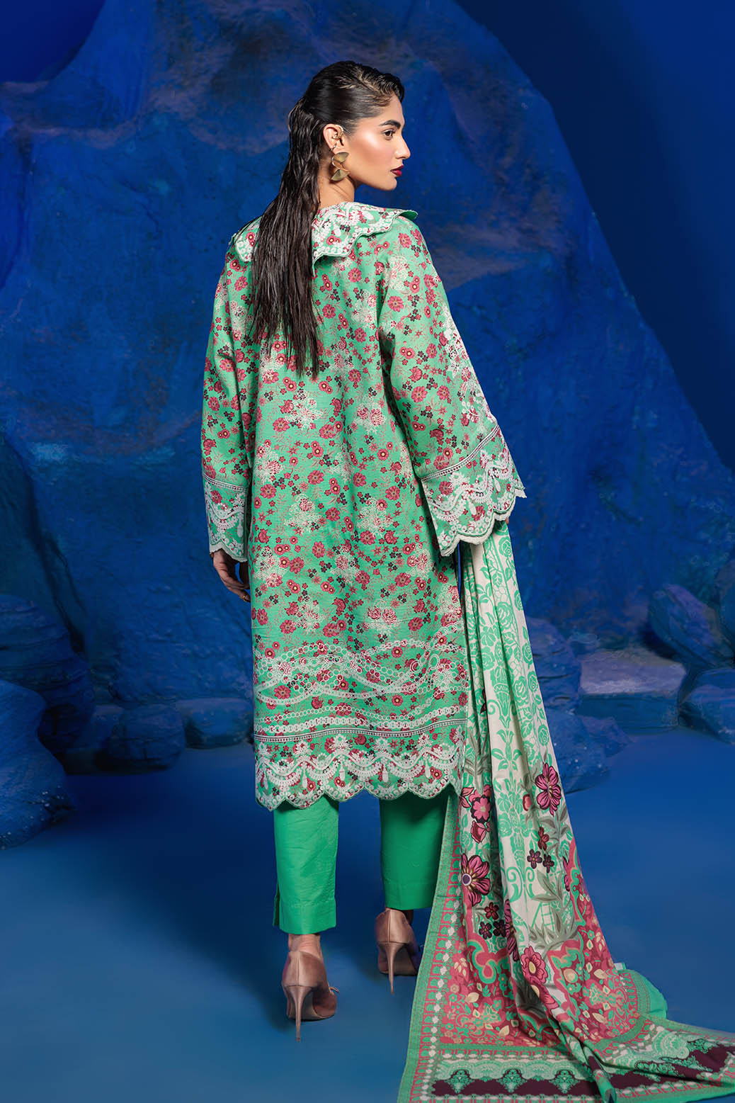 Bonanza Satrangi | Noor 3 Pc (7W24BP3P49) -  Bonanza Satrangi Unstitched - Original Designer Dress - House of Maryam