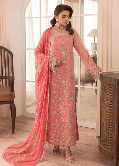 Sahane | Elyssa Festive Chiffon | CT-19003 Rosa - ELYSSA -  Sahane Ladies Clothes - Original Designer Dress - House of Maryam