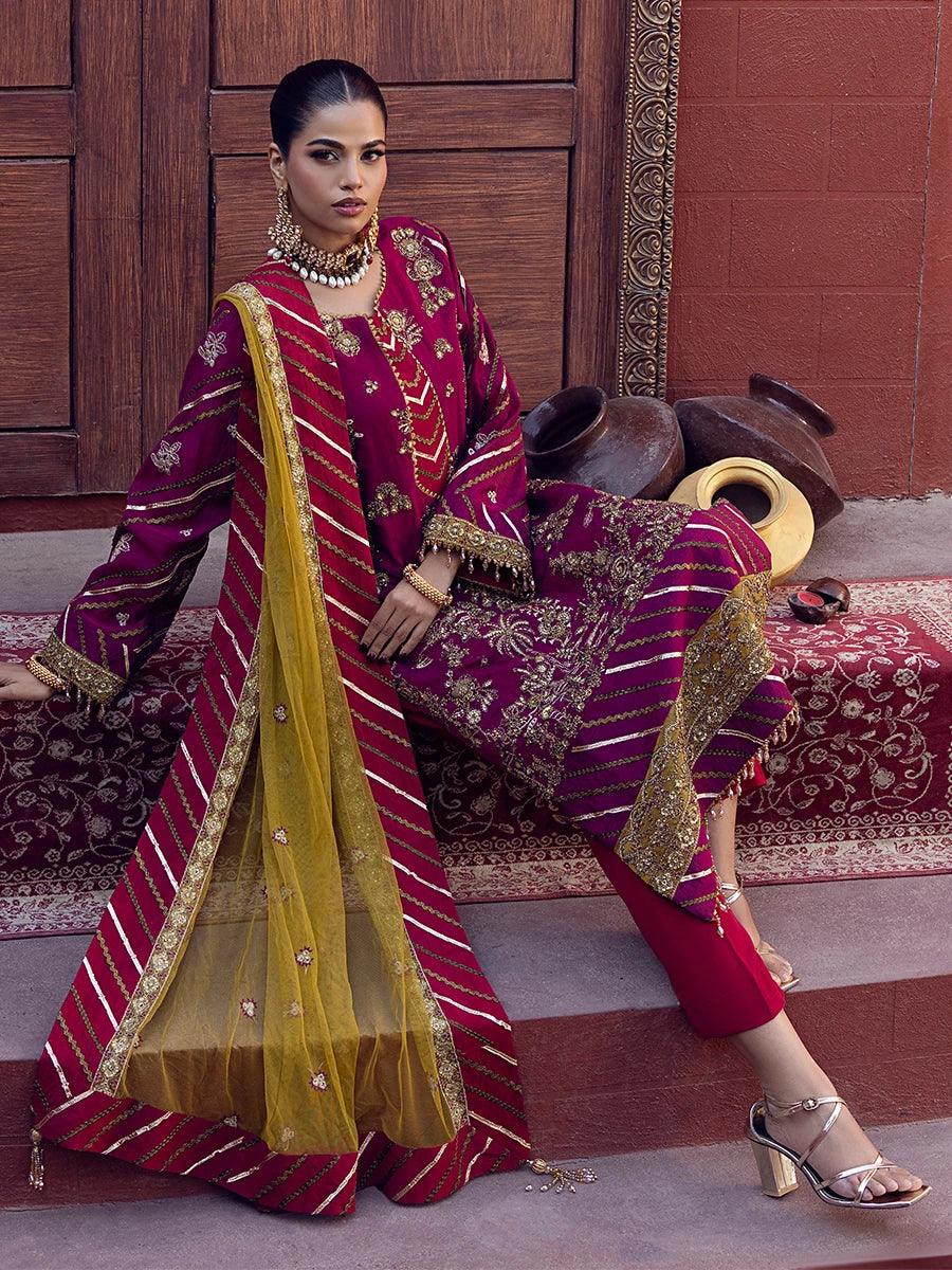 Salitex | Signature Festive Chiffon | SUNW6JI015UT -  Salitex Ladies Clothes - Original Designer Dress - House of Maryam