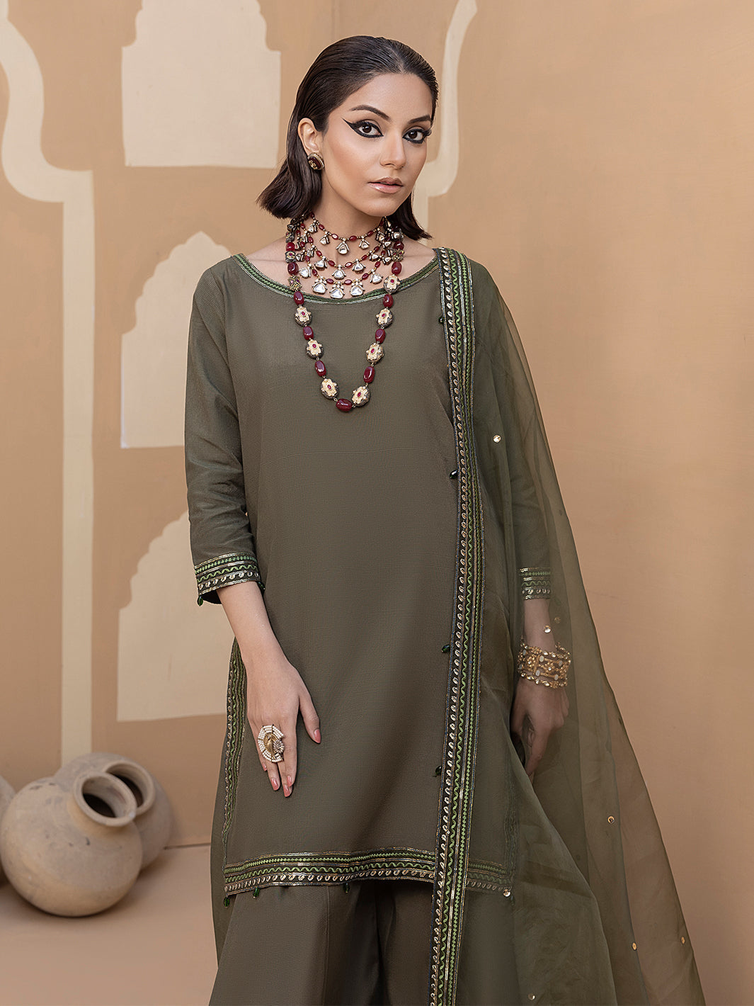 Hem Stitch | Raw Silk Edit 25 | Noor -  Hemstitch Ladies Clothes - Original Designer Dress - House of Maryam