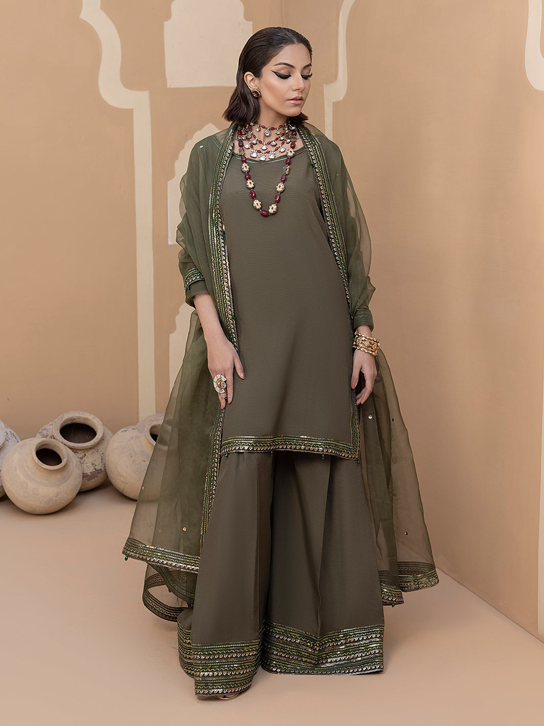 Hem Stitch | Raw Silk Edit 25 | Noor -  Hemstitch Ladies Clothes - Original Designer Dress - House of Maryam