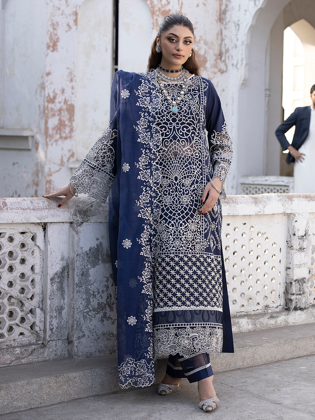 Mahnur | Mahrukh Luxury Lawn 24 | DUSK by Designer Mahnur - House of Maryam - Pakistani Designer Ethnic Wear in {{ shop.shopifyCountryName }}