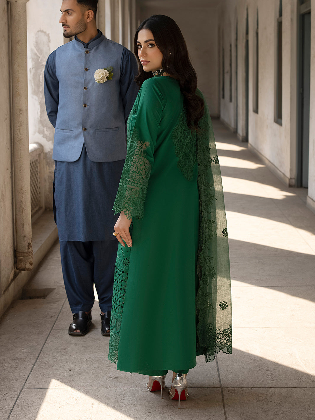 Mahnur | Mahrukh Luxury Lawn 24 | EMERALD -  Mahnur Luxury - Original Designer Dress - House of Maryam