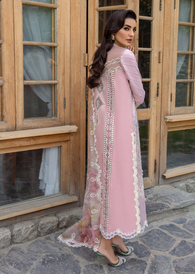 Crimson | Lawn 2024 | A Floral Mesh - Rose Pink -  Crimson Luxury - Original Designer Dress - House of Maryam