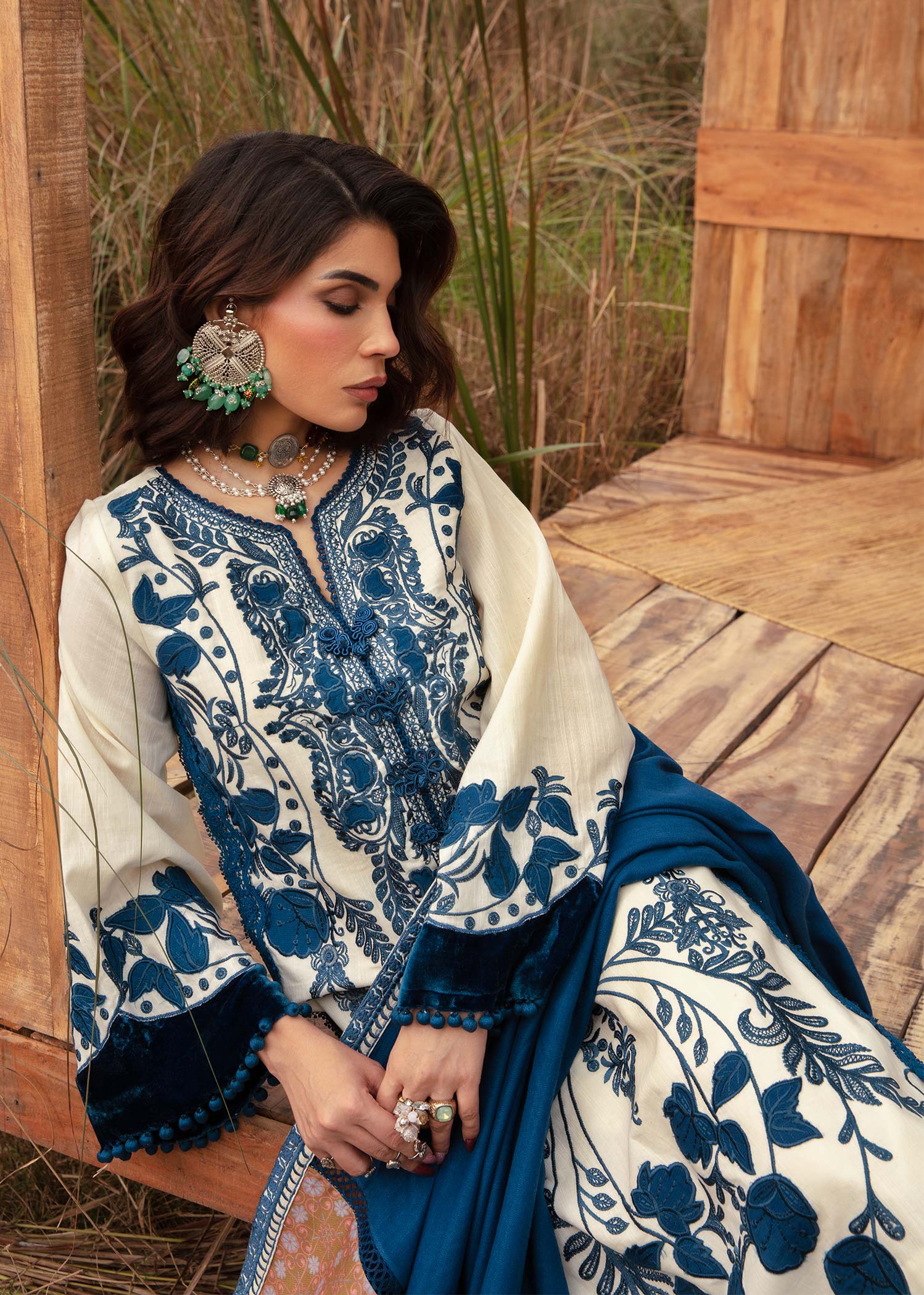 Saira Shakira | Raya Winter Stitched 23 | Pearl by Designer Saira Shakira - House of Maryam - Pakistani Designer Ethnic Wear in {{ shop.shopifyCountryName }}