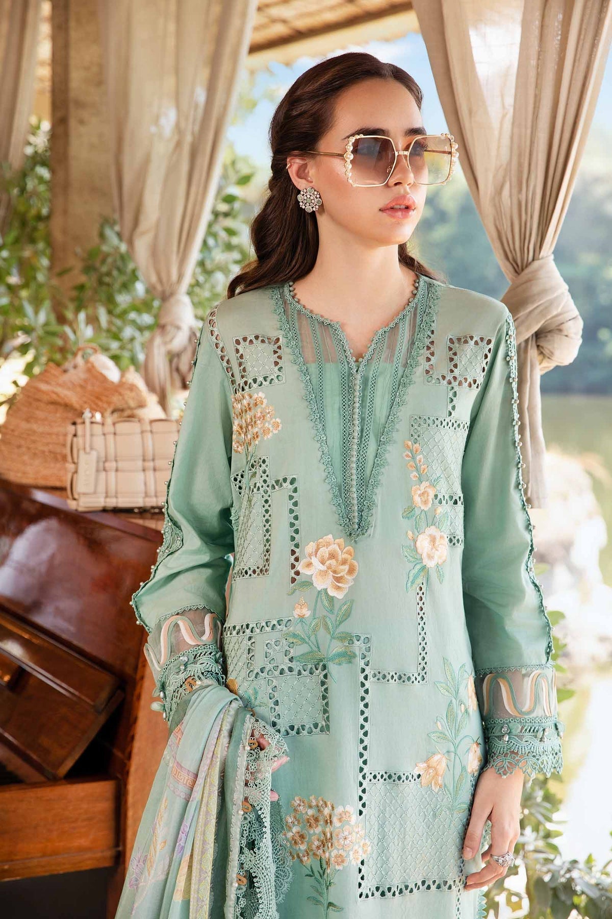 Maria B | M Prints 25 | MPT-2501-B -  Maria B Ladies Clothes - Original Designer Dress - House of Maryam