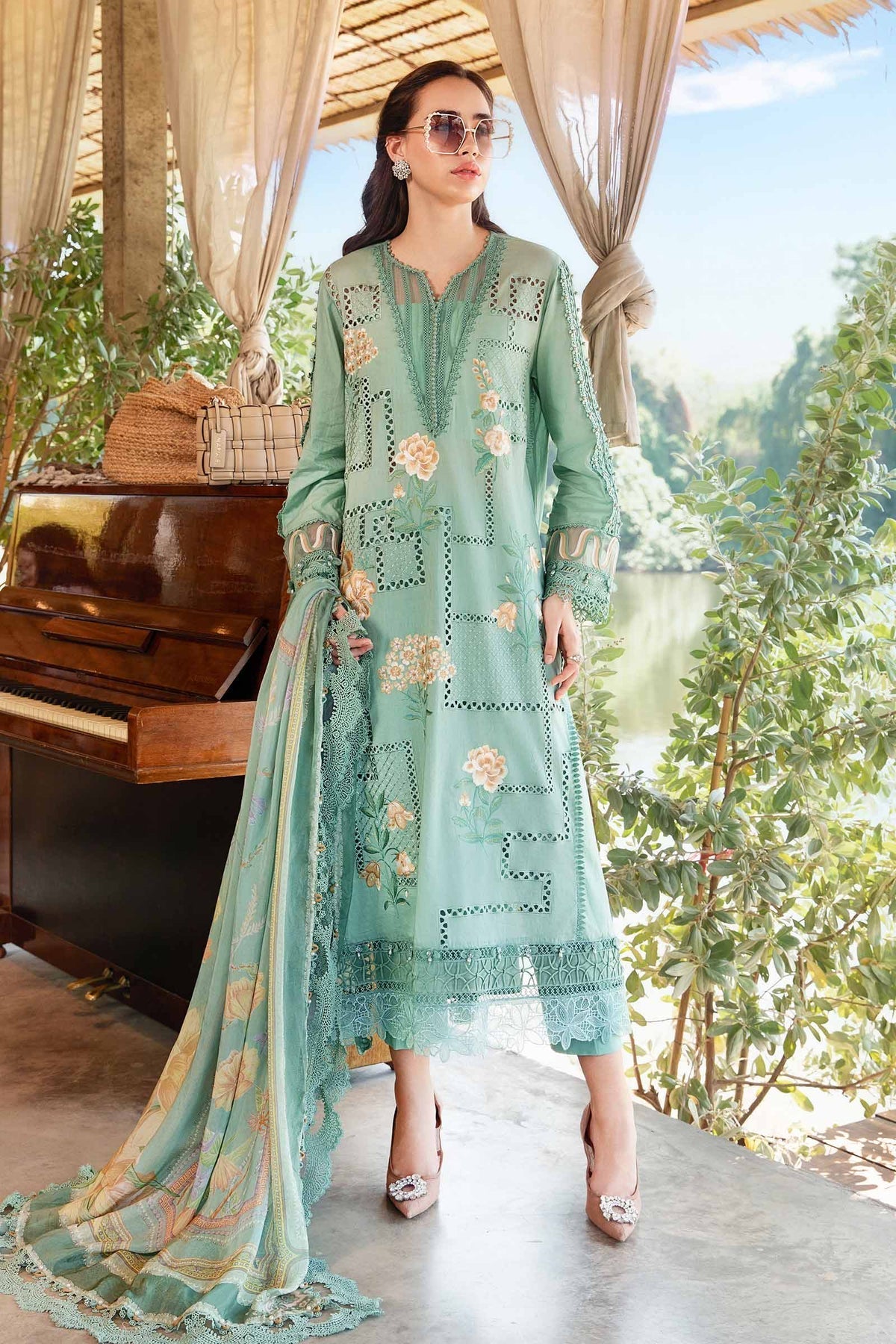 Maria B | M Prints 25 | MPT-2501-B -  Maria B Ladies Clothes - Original Designer Dress - House of Maryam