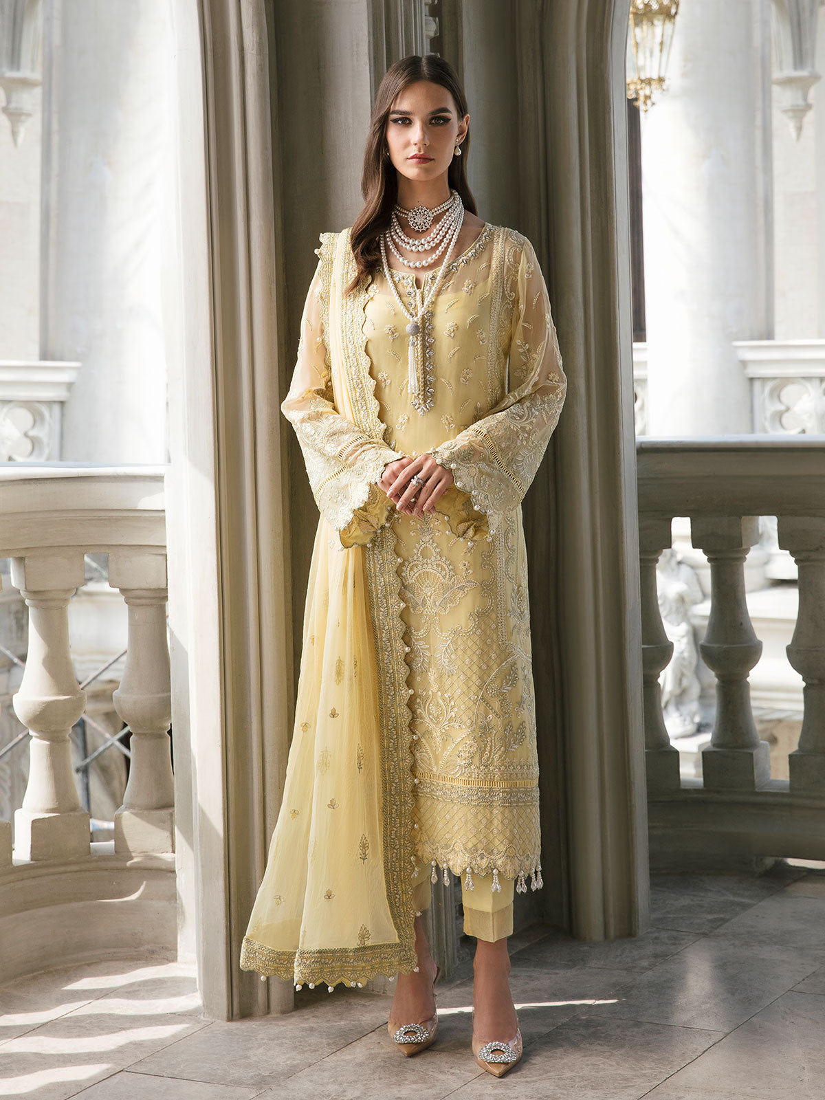 Gulaal | Embroidered Chiffon | SAHAR 04 -  Gulaal Formal - Original Designer Dress - House of Maryam