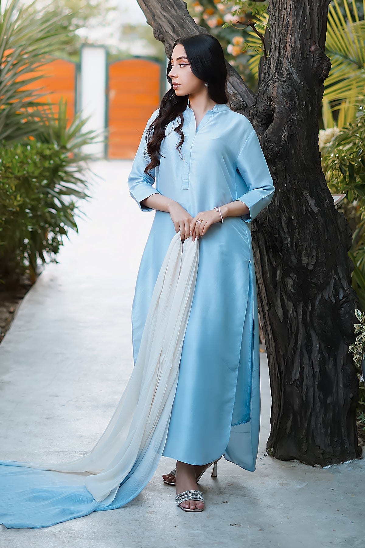 Erum Khan | Nue 25 | Serene Sky -  Erum Khan Ladies Clothes - Original Designer Dress - House of Maryam