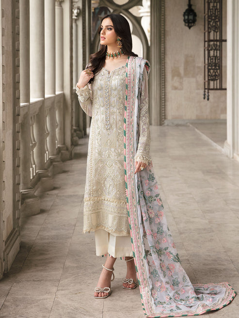 Gulaal | Embroidered Chiffon | CEMILE 03 -  Gulaal Luxury - Original Designer Dress - House of Maryam