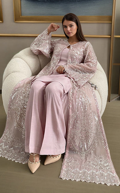 Threads and Motifs | Formal Dresses 25 | Net Embroidered Jacket -  Threads and Motifs Ladies Clothes - Original Designer Dress - House of Maryam