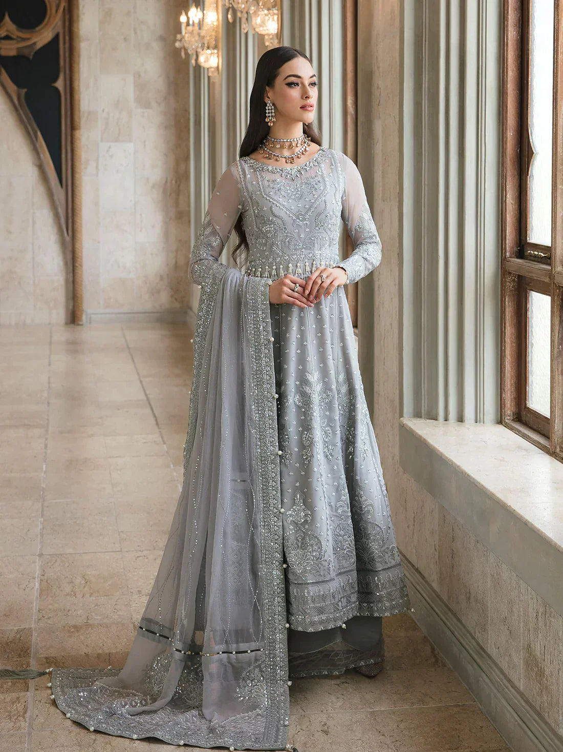 Gulaal | Embroidered Chiffon 23 | ARWA 06 -  Gulaal Bridal -  House of Maryam