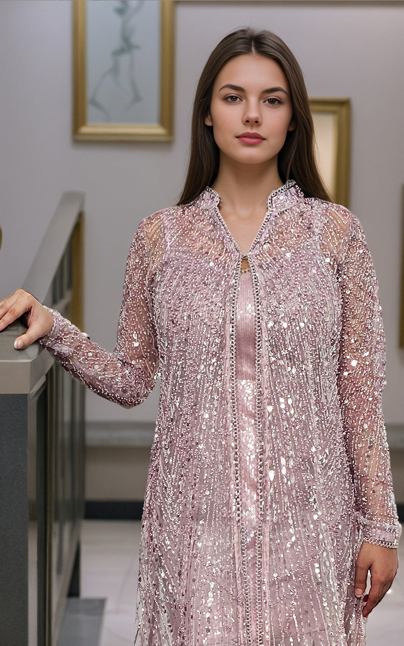 Threads and Motifs | Formal Dresses 25 | Net Embroidered Jacket With Maxi -  Threads and Motifs Ladies Clothes - Original Designer Dress - House of Maryam