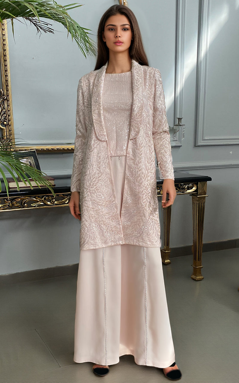 Threads and Motifs | Formal Dresses 25 | Net Embroidered jacket with trouser -  Threads and Motifs Ladies Clothes - Original Designer Dress - House of Maryam