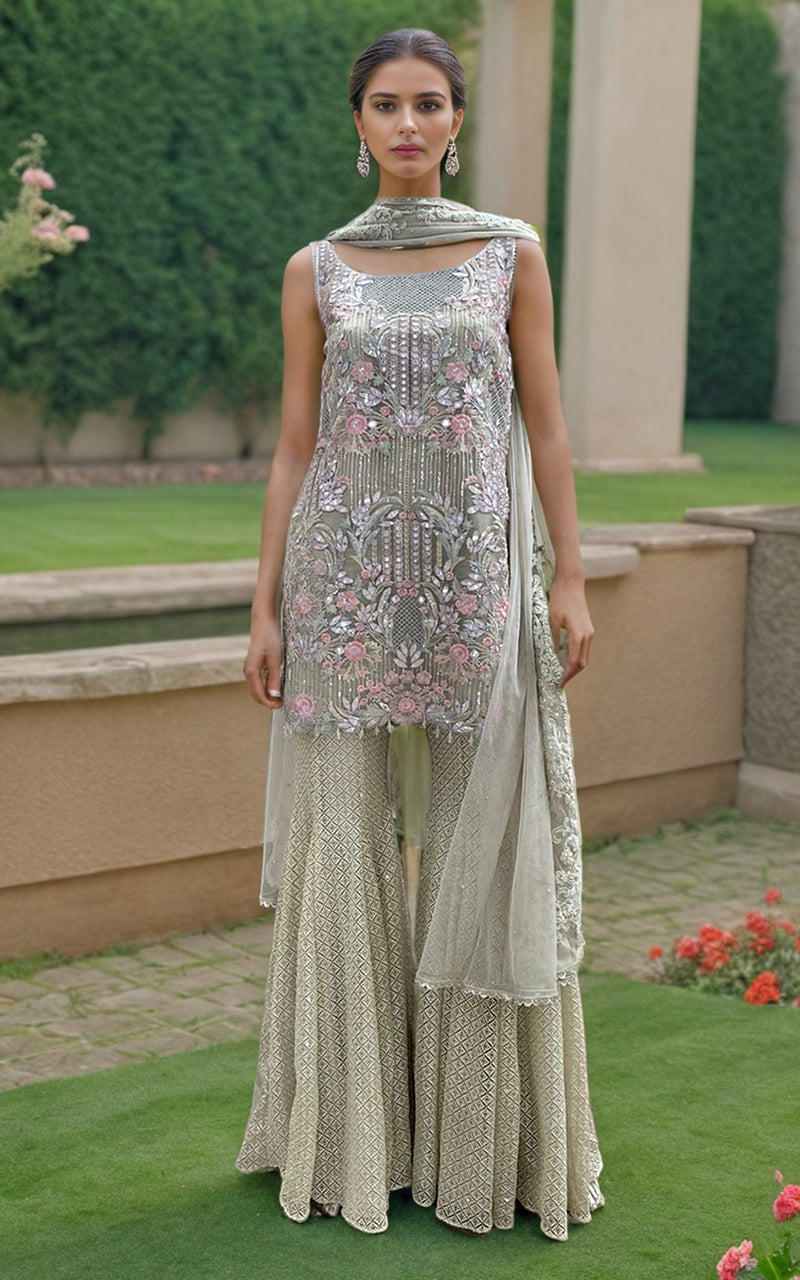 Threads and Motifs | Formal Dresses 25 | Organza Embroidered Shirt -  Threads and Motifs Ladies Clothes - Original Designer Dress - House of Maryam