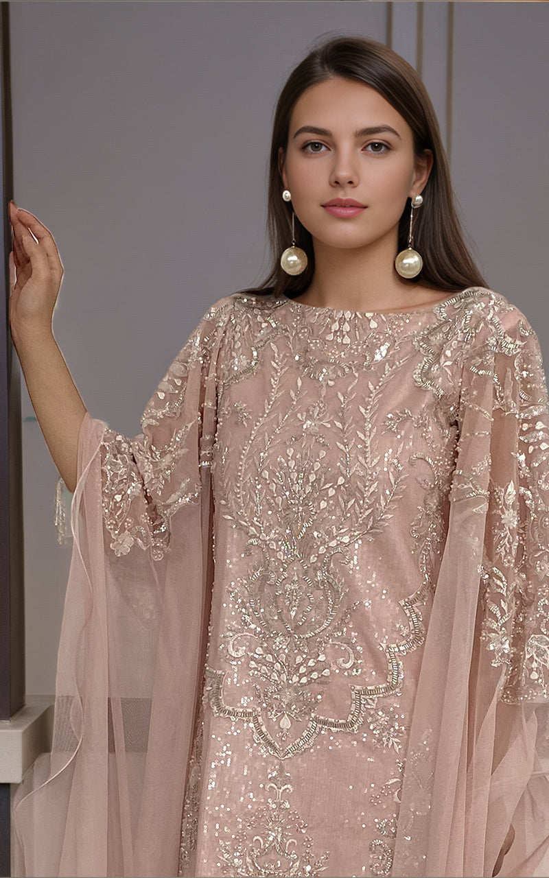 Threads and Motifs | Formal Dresses 25 | Net Embroidered Shirt -  Threads and Motifs Ladies Clothes - Original Designer Dress - House of Maryam