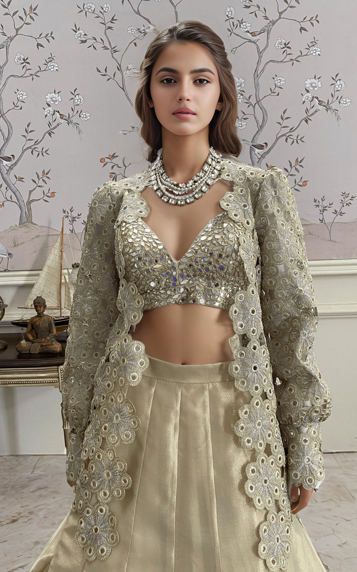 Threads and Motifs | Formal Dresses 25 | EMBRIODERED JACKET WITH BLOUSE AND SKIRT -  Threads and Motifs Ladies Clothes - Original Designer Dress - House of Maryam