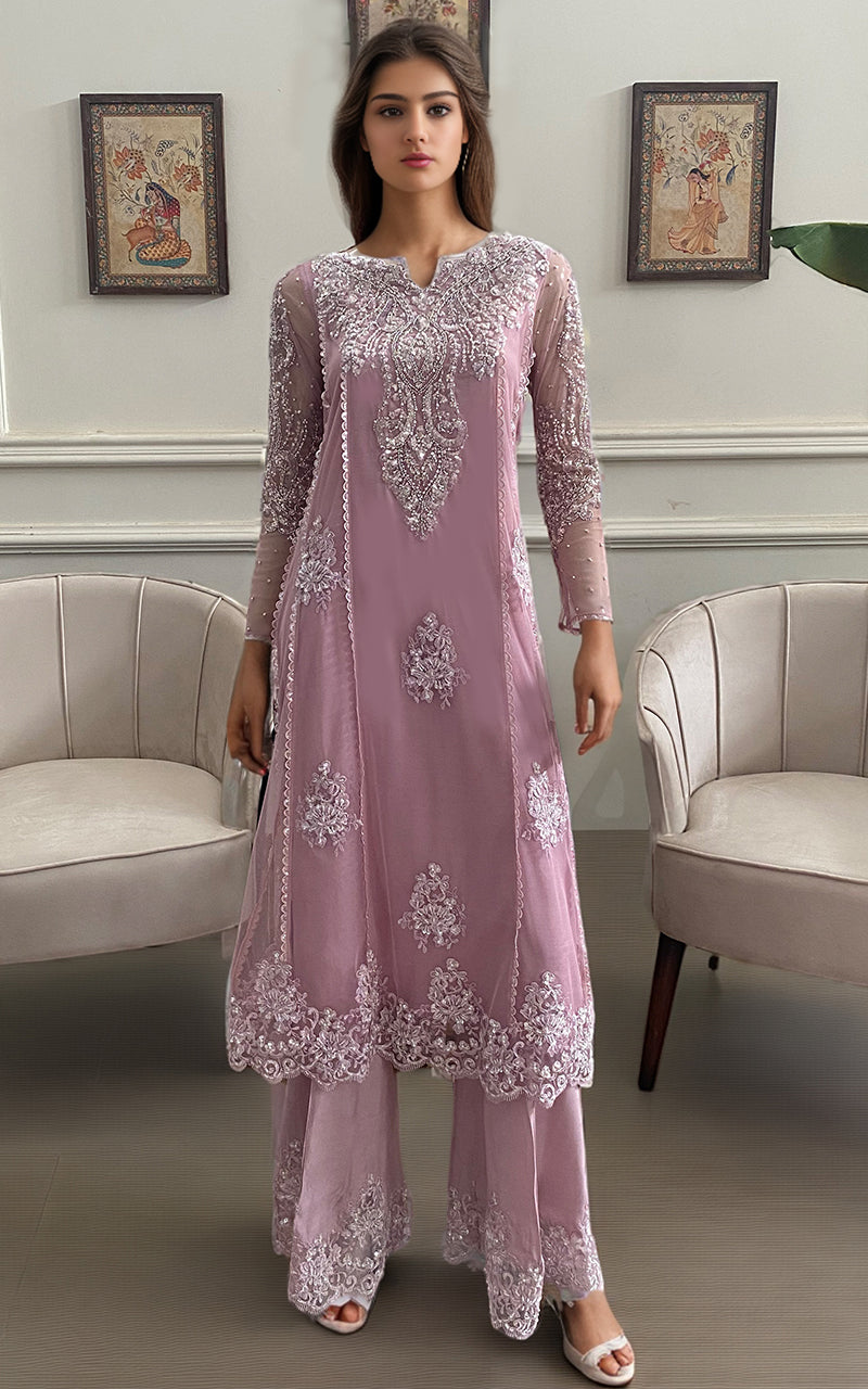 Threads and Motifs | Formal Dresses 25 | NET EMBROIDERD SHIRT WITH TROUSER -  Threads and Motifs Ladies Clothes - Original Designer Dress - House of Maryam